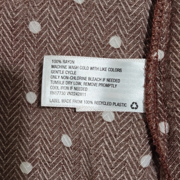 Target A NEW DAY Brown & White Polkadot Sleeveless Dress w/ High-Low Wrap Skirt - Picture 9 of 14